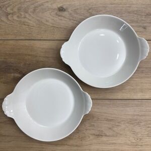 Pillivuyt Round Eared Bakers Serving Gratin Set 2 Culinaire White 20‎ Oz 8 In